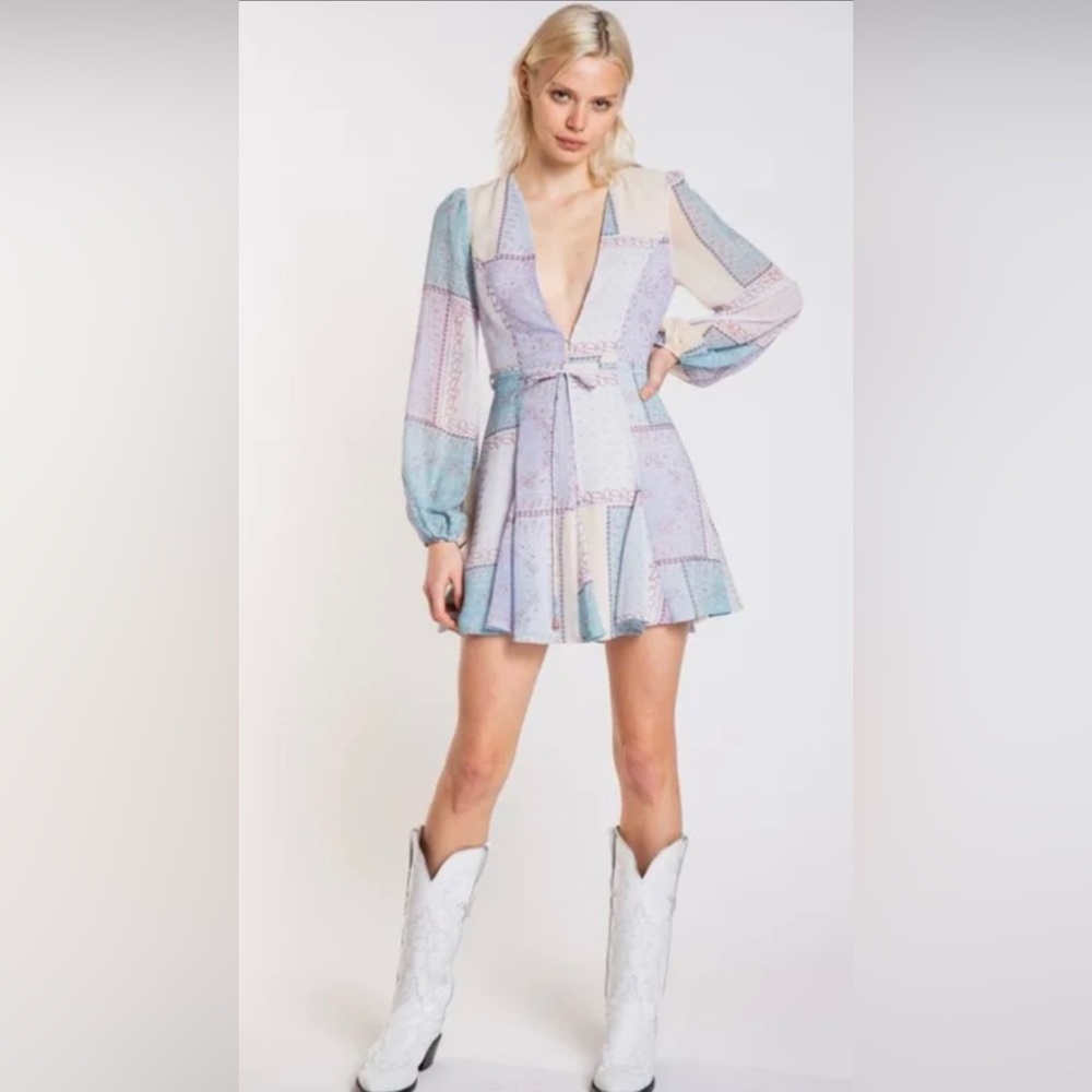 Skylar & Madison patchwork long sleeve dress